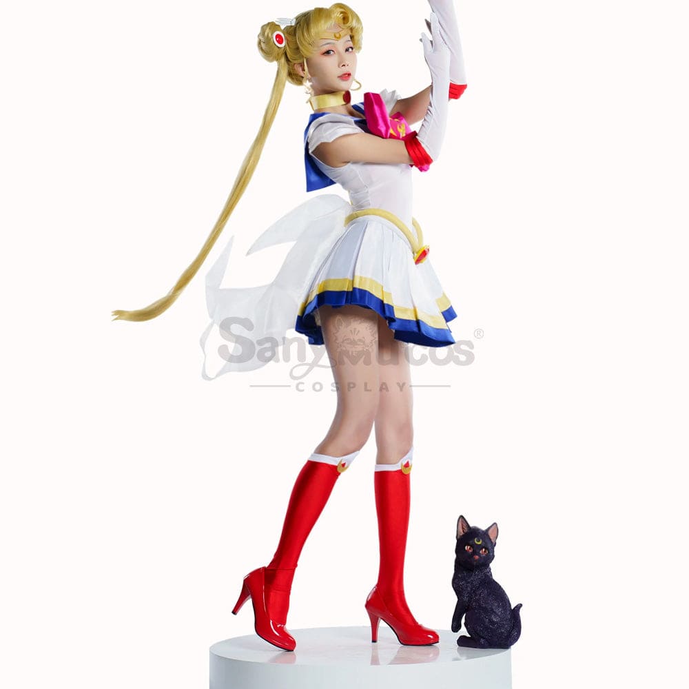 【In Stock】Anime Sailor Moon Supers Cosplay Usagi Tsukino Battle Suit Costume Costumes