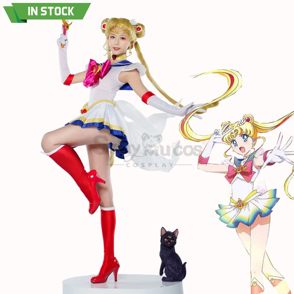 【In Stock】Anime Sailor Moon Supers Cosplay Usagi Tsukino Battle Suit Costume Costumes