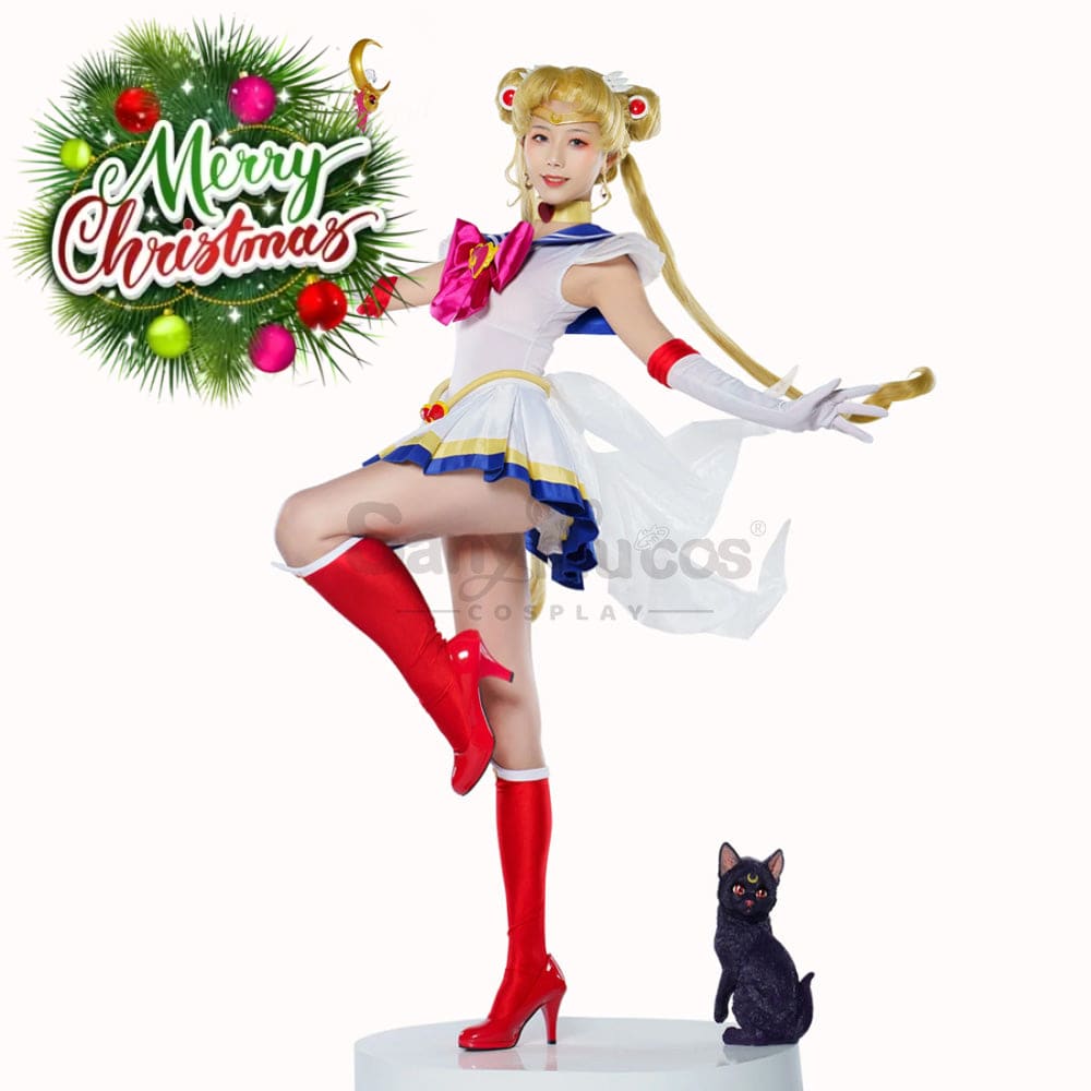 【In Stock】Anime Sailor Moon Supers Cosplay Usagi Tsukino Battle Suit Costume Costumes