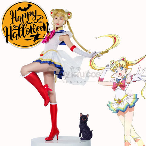 【In Stock】Anime Sailor Moon Supers Cosplay Usagi Tsukino Battle Suit Costume Costumes