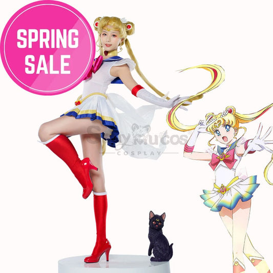 【In Stock】Anime Sailor Moon Supers Cosplay Usagi Tsukino Battle Suit Costume Costumes 1000