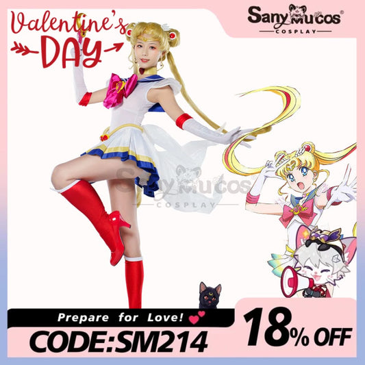 【In Stock】Anime Sailor Moon Supers Cosplay Usagi Tsukino Battle Suit Costume Costumes 1000