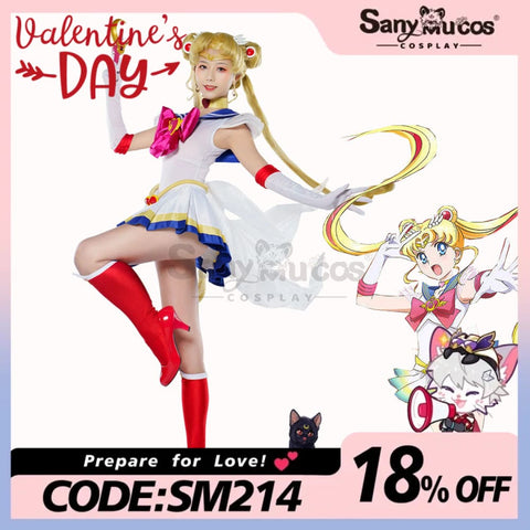 【In Stock】Anime Sailor Moon Supers Cosplay Usagi Tsukino Battle Suit Costume Costumes