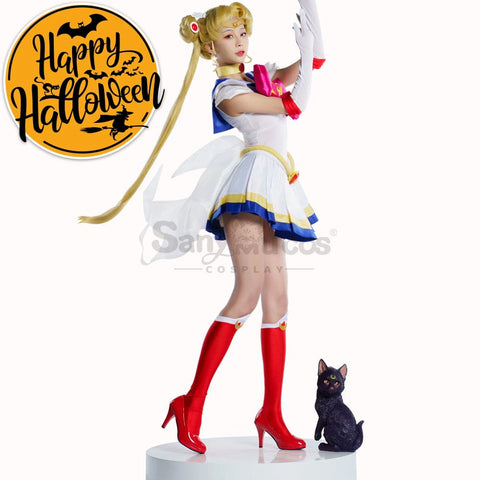 【In Stock】Anime Sailor Moon Supers Cosplay Usagi Tsukino Battle Suit Costume Costumes