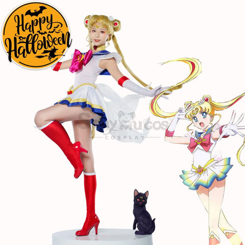 【In Stock】Anime Sailor Moon Supers Cosplay Usagi Tsukino Battle Suit Costume Costumes