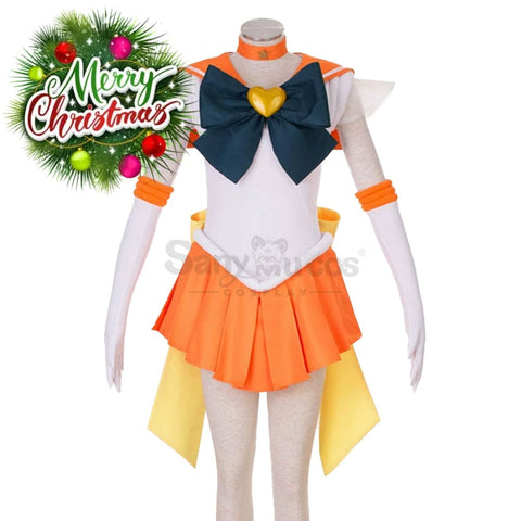 【In Stock】Anime Sailor Moon Supers Cosplay Venus Minako Aino Battle Suit Costume Costumes