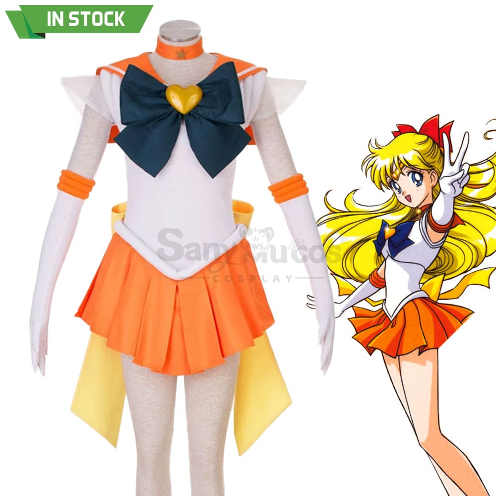 【In Stock】Anime Sailor Moon Supers Cosplay Venus Minako Aino Battle Suit Costume Costumes