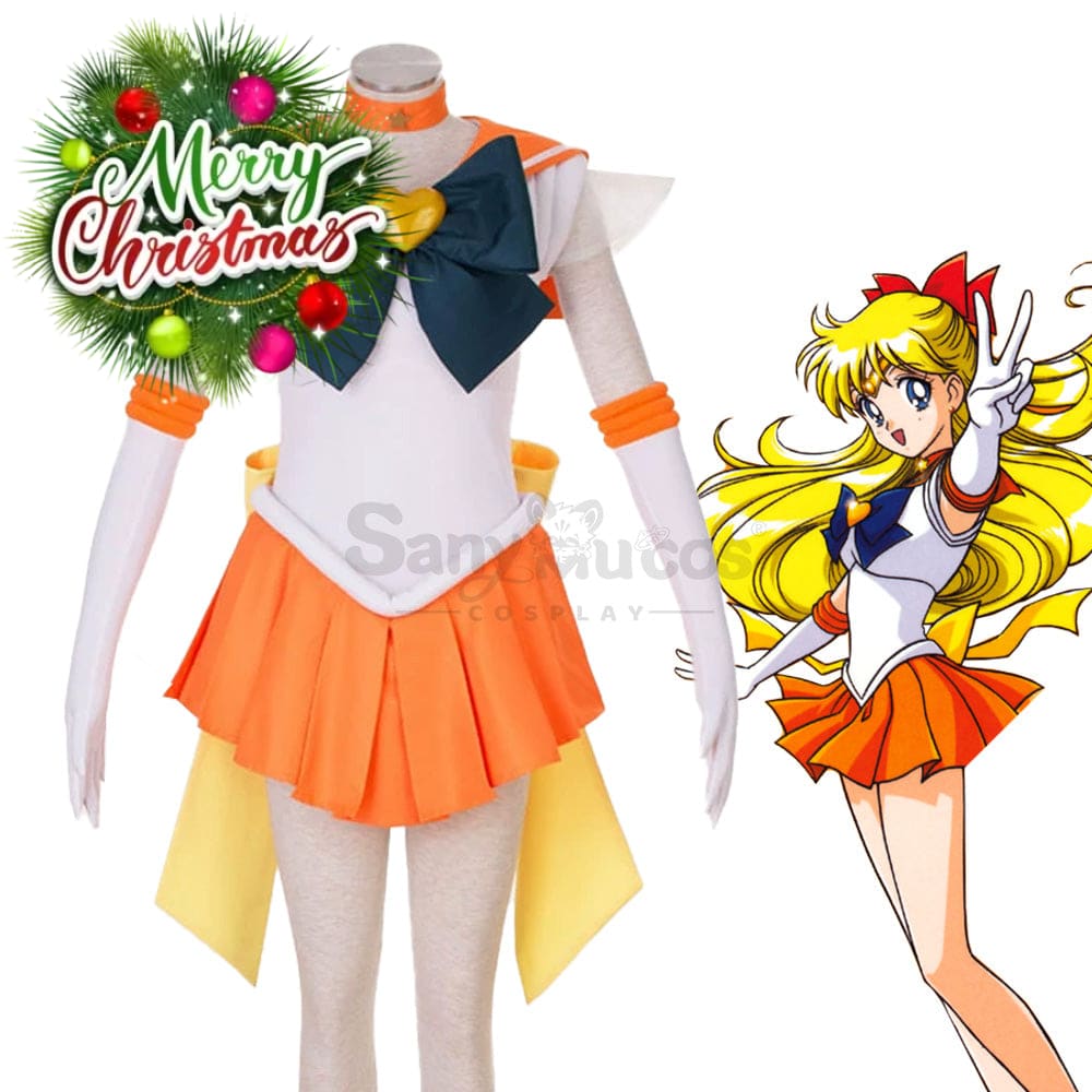 【In Stock】Anime Sailor Moon Supers Cosplay Venus Minako Aino Battle Suit Costume Costumes