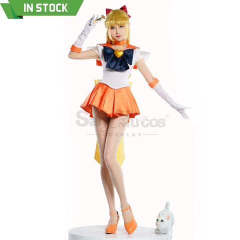 【In Stock】Anime Sailor Moon Supers Cosplay Venus Minako Aino Battle Suit Costume Premium