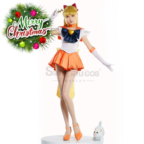 【In Stock】Anime Sailor Moon Supers Cosplay Venus Minako Aino Battle Suit Costume Premium