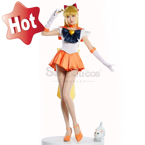 【In Stock】Anime Sailor Moon Supers Cosplay Venus Minako Aino Battle Suit Costume Premium