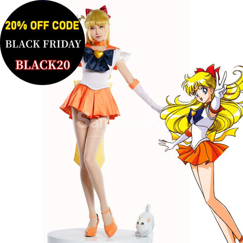 【In Stock】Anime Sailor Moon Supers Cosplay Venus Minako Aino Battle Suit Costume Premium