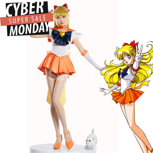 【In Stock】Anime Sailor Moon Supers Cosplay Venus Minako Aino Battle Suit Costume Premium 1000