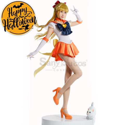 【In Stock】Anime Sailor Moon Supers Cosplay Venus Minako Aino Battle Suit Costume Premium