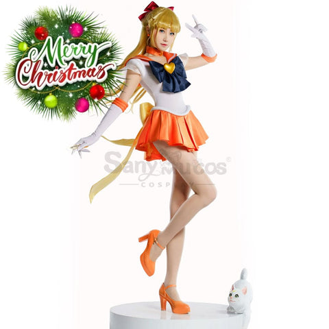 【In Stock】Anime Sailor Moon Supers Cosplay Venus Minako Aino Battle Suit Costume Premium