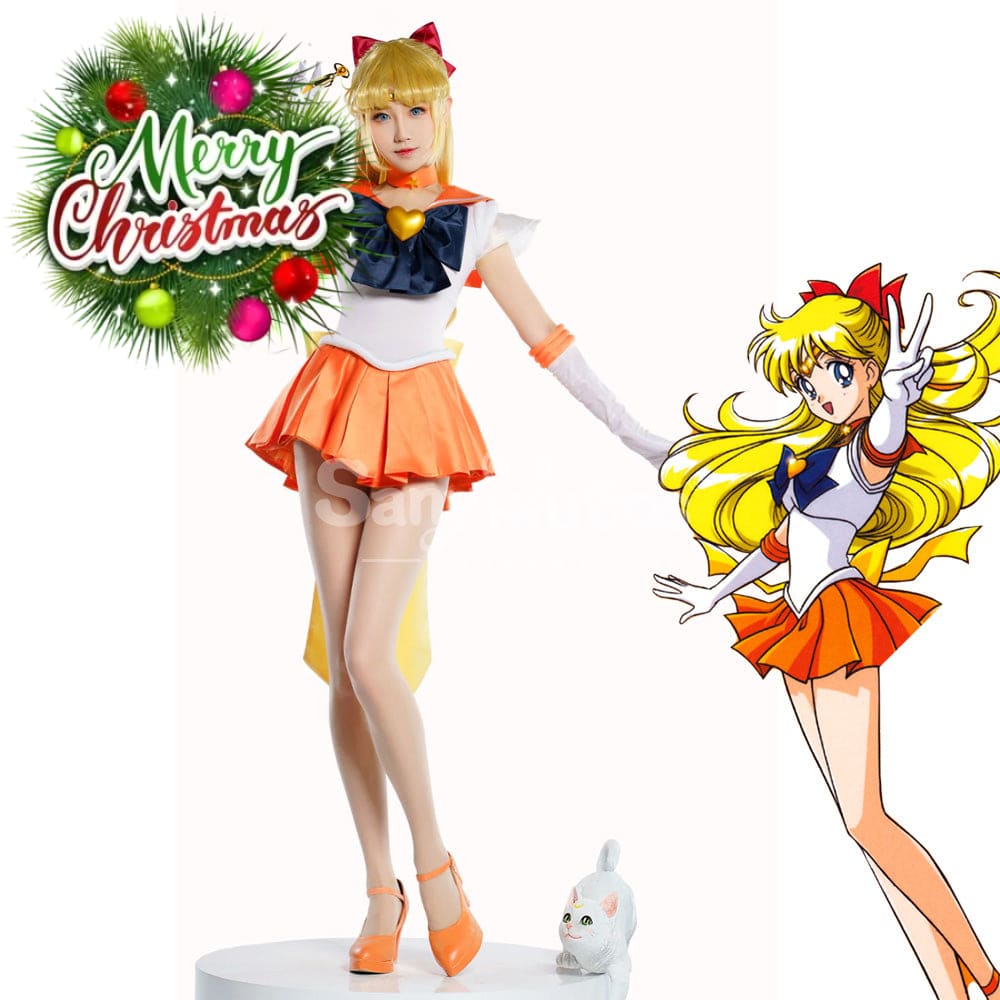 【In Stock】Anime Sailor Moon Supers Cosplay Venus Minako Aino Battle Suit Costume Premium