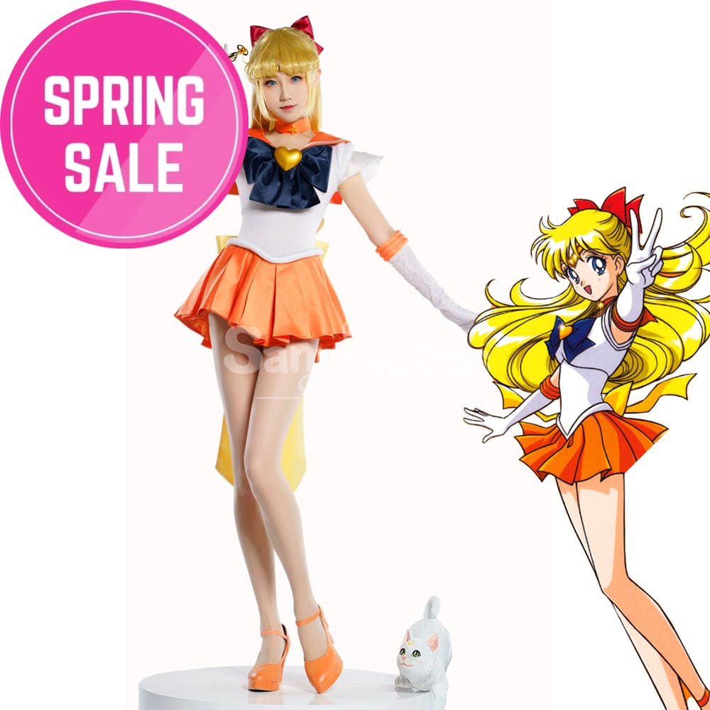 【In Stock】Anime Sailor Moon Supers Cosplay Venus Minako Aino Battle Suit Costume Premium