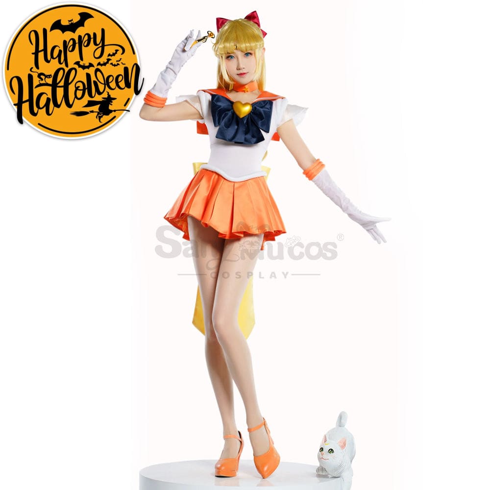 【In Stock】Anime Sailor Moon Supers Cosplay Venus Minako Aino Battle Suit Costume Premium
