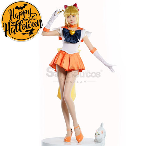 【In Stock】Anime Sailor Moon Supers Cosplay Venus Minako Aino Battle Suit Costume Premium