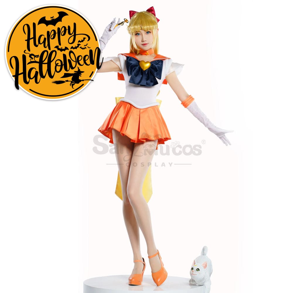 【In Stock】Anime Sailor Moon Supers Cosplay Venus Minako Aino Battle Suit Costume Premium