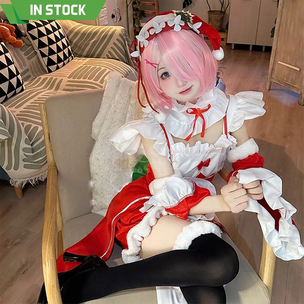 Anime Scratch Cosplay Ram/Rem Christmas Maid Costume Costumes