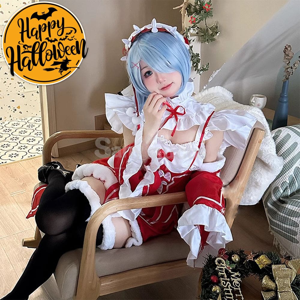 Anime Scratch Cosplay Ram/Rem Christmas Maid Costume Costumes