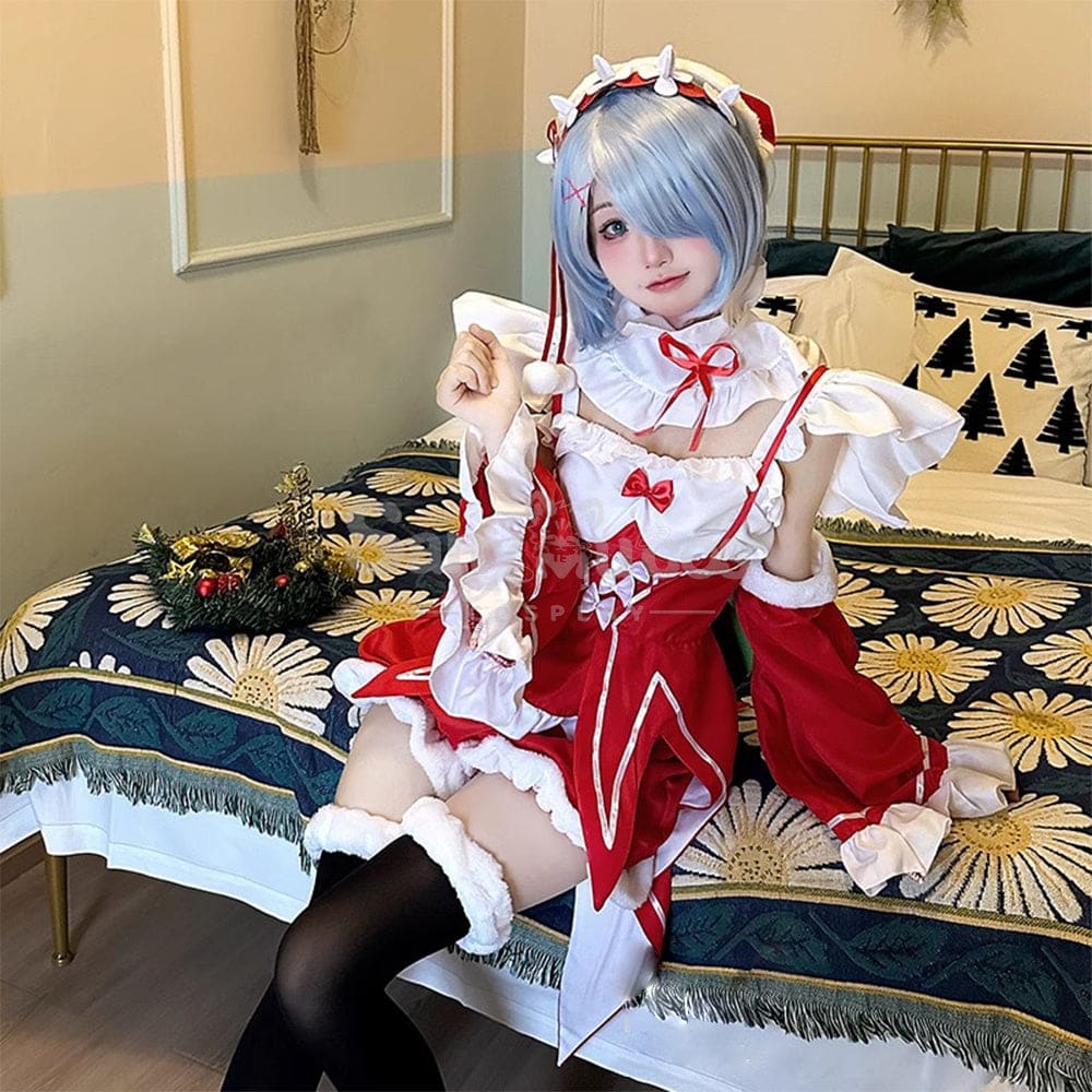 Anime Scratch Cosplay Ram/Rem Christmas Maid Costume Costumes