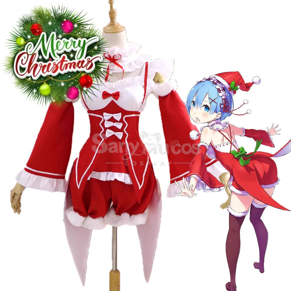 Anime Scratch Cosplay Ram/Rem Christmas Maid Costume Costumes