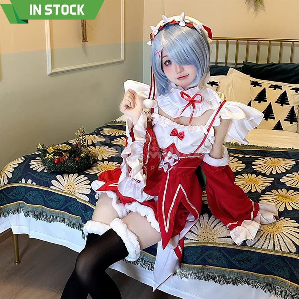 Anime Scratch Cosplay Ram/Rem Christmas Maid Costume Costumes