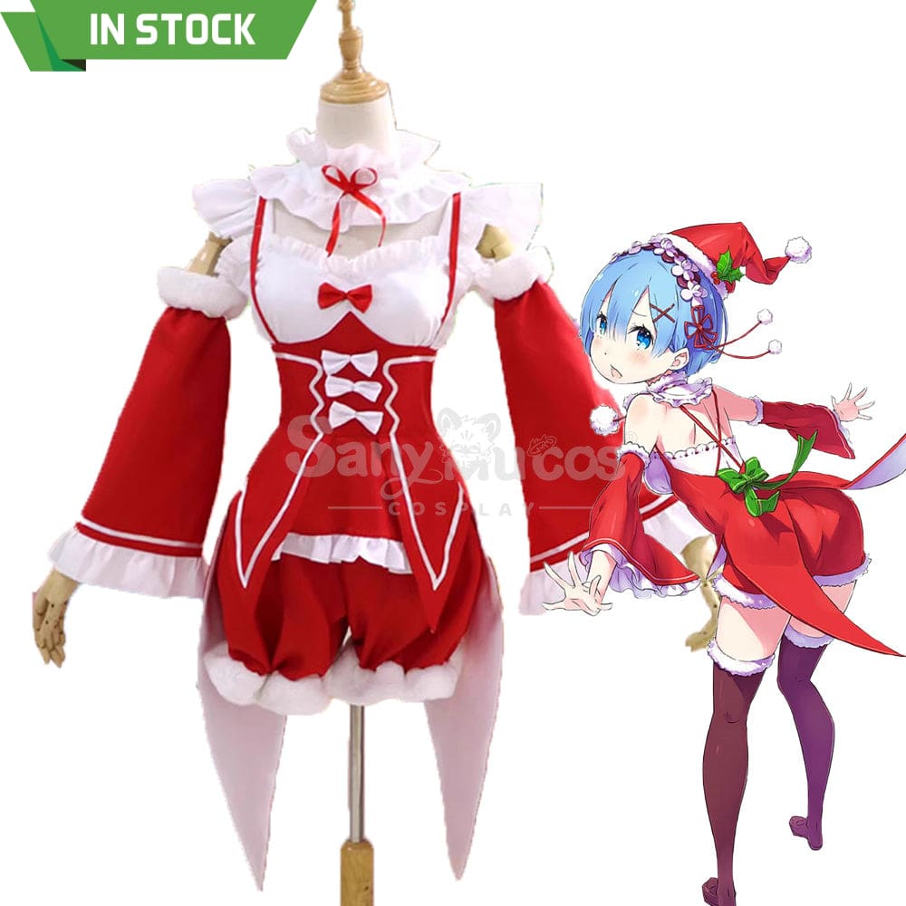 Anime Scratch Cosplay Ram/Rem Christmas Maid Costume Costumes