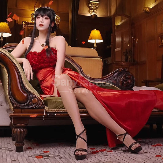 【In Stock】Anime Spy X Family Cosplay Yor Forger Red Dress Costume Costumes 1000