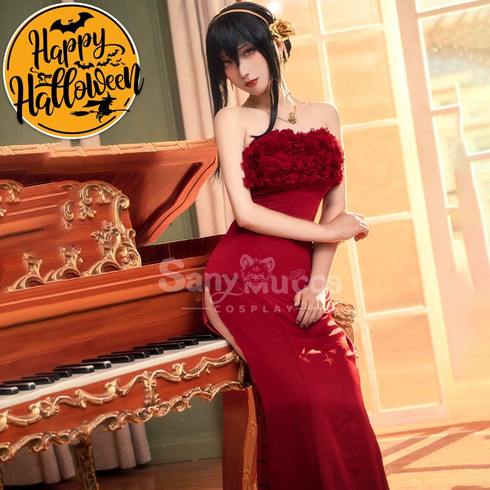 【In Stock】Anime Spy X Family Cosplay Yor Forger Red Dress Costume Costumes