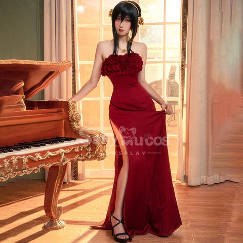 【In Stock】Anime Spy X Family Cosplay Yor Forger Red Dress Costume Costumes