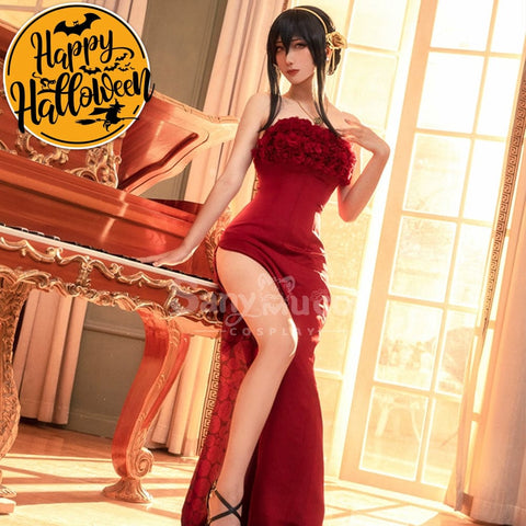 【In Stock】Anime Spy X Family Cosplay Yor Forger Red Dress Costume Costumes
