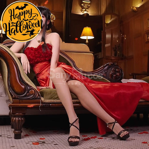 【In Stock】Anime Spy X Family Cosplay Yor Forger Red Dress Costume Costumes