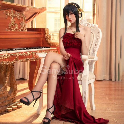 【In Stock】Anime Spy X Family Cosplay Yor Forger Red Dress Costume Costumes