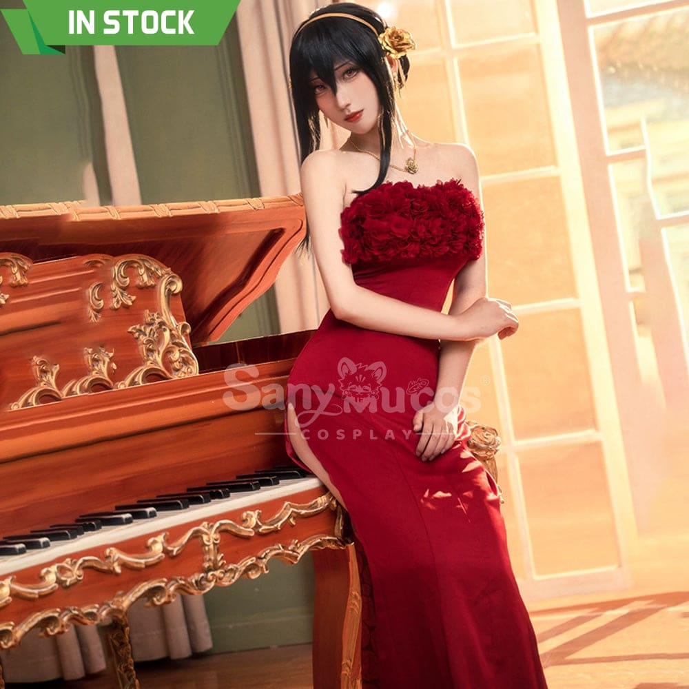 【In Stock】Anime Spy X Family Cosplay Yor Forger Red Dress Costume Costumes