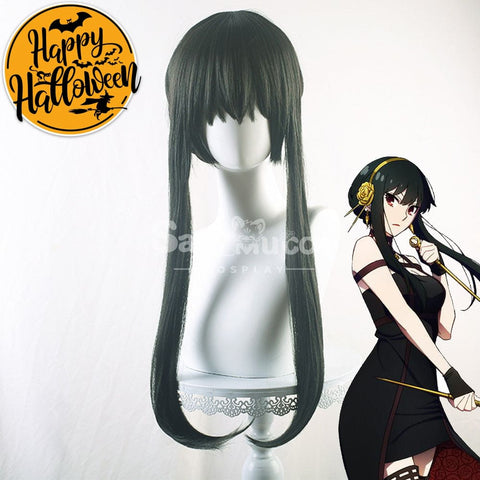 【In Stock】Anime Spy X Family: Yor Forger Thorn Princess Wig Assassin Cosplay Long Black 68Cm Wigs