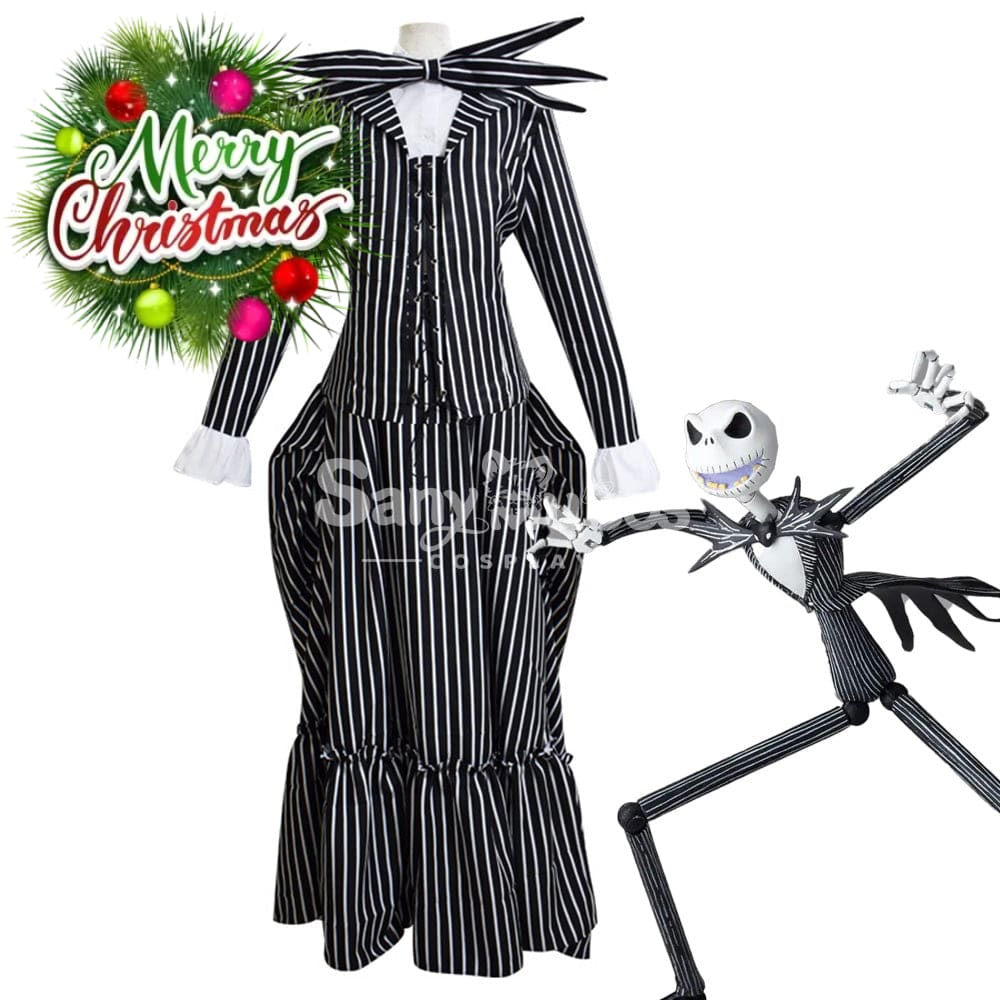 【In Stock】Anime The Nightmare Before Christmas Cosplay Jack Skellington Costume Female Costumes