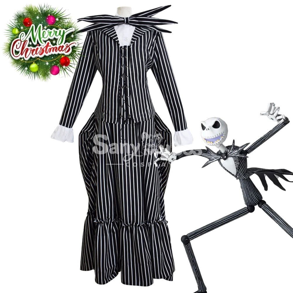 【In Stock】Anime The Nightmare Before Christmas Cosplay Jack Skellington Costume Female Costumes