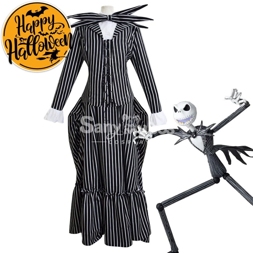 【In Stock】Anime The Nightmare Before Christmas Cosplay Jack Skellington Costume Female Costumes