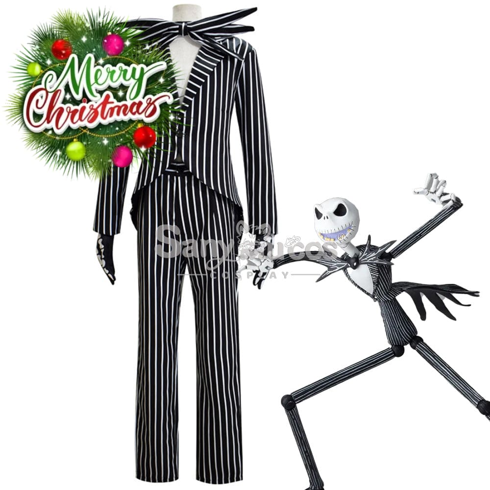 【In Stock】Anime The Nightmare Before Christmas Cosplay Jack Skellington Costume Male Costumes