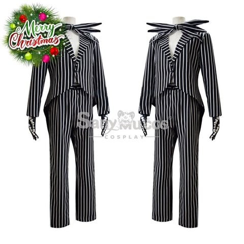 【In Stock】Anime The Nightmare Before Christmas Cosplay Jack Skellington Costume Male Costumes