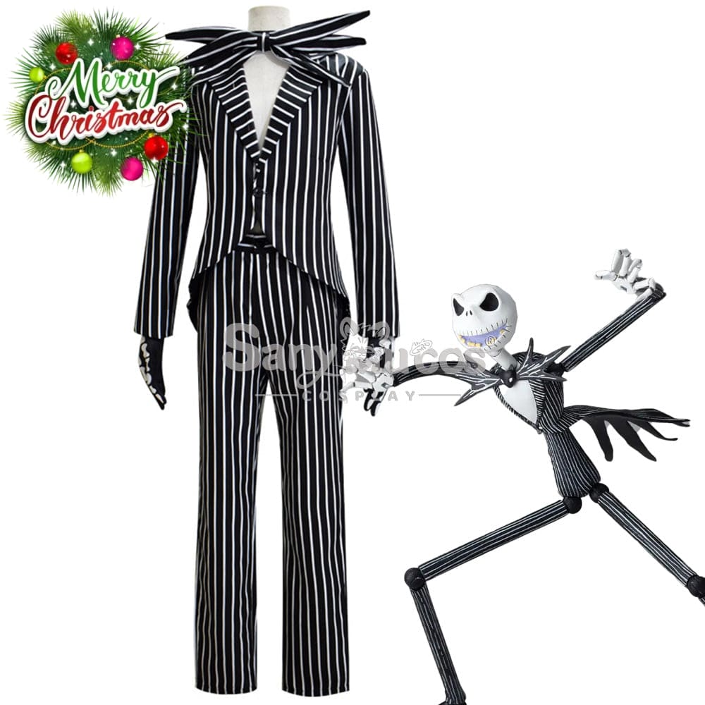 【In Stock】Anime The Nightmare Before Christmas Cosplay Jack Skellington Costume Male Costumes