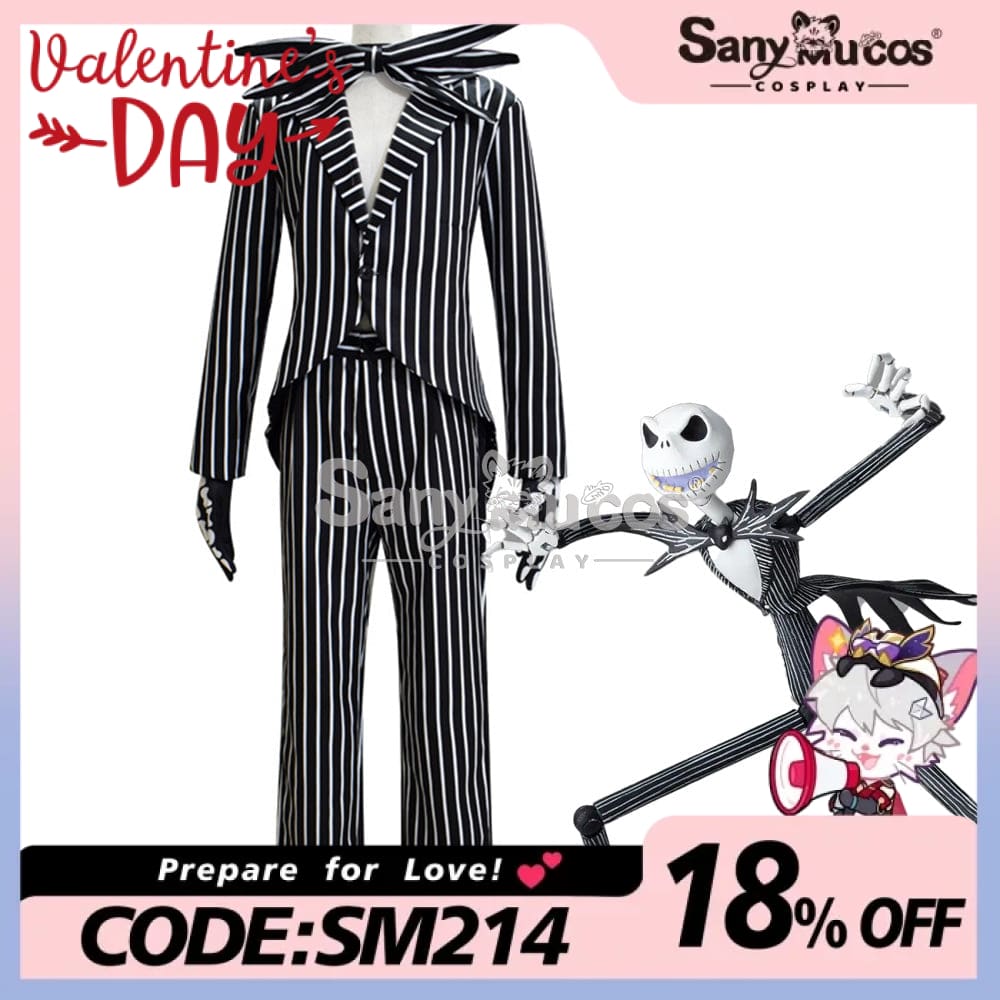 【In Stock】Anime The Nightmare Before Christmas Cosplay Jack Skellington Costume Male Costumes