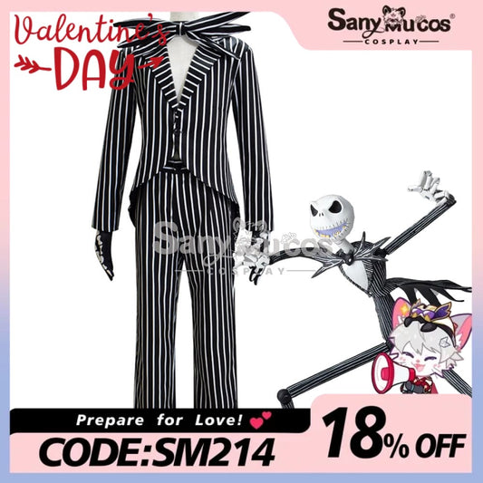 【In Stock】Anime The Nightmare Before Christmas Cosplay Jack Skellington Costume Male Costumes 1000