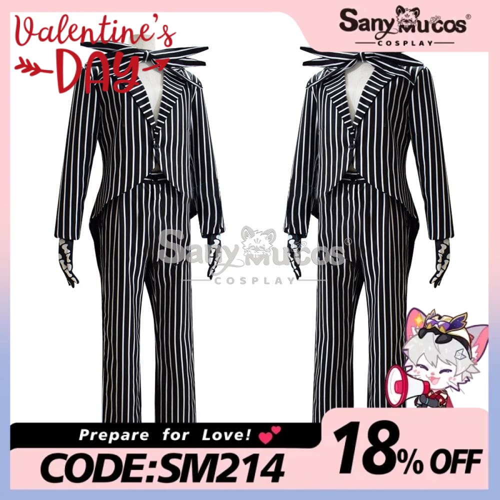 【In Stock】Anime The Nightmare Before Christmas Cosplay Jack Skellington Costume Male Costumes