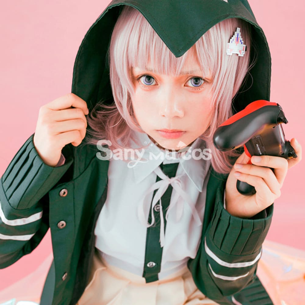 【In Stock】Animes Danganronpa Nanami Chiaki School Uniform With Hooded Jacket Cosplay Costume