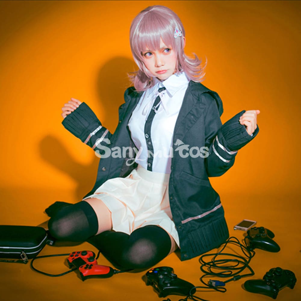 【In Stock】Animes Danganronpa Nanami Chiaki School Uniform With Hooded Jacket Cosplay Costume