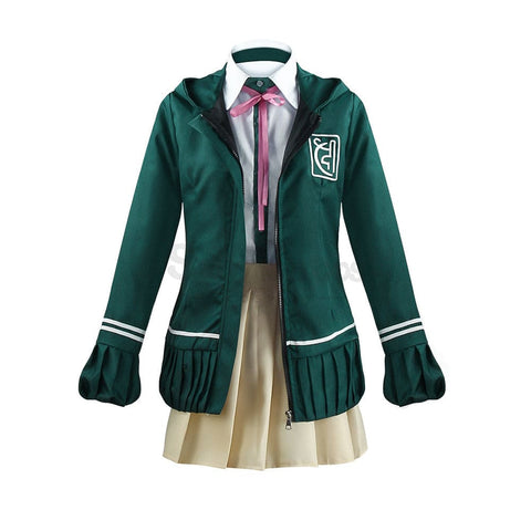 【In Stock】Animes Danganronpa Nanami Chiaki School Uniform With Hooded Jacket Cosplay Costume